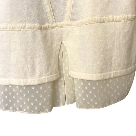 Anthro Angel of the North Cashmere Blend Swiss Dot Tier Ruffle Cardigan Sweater - Picture 8 of 12